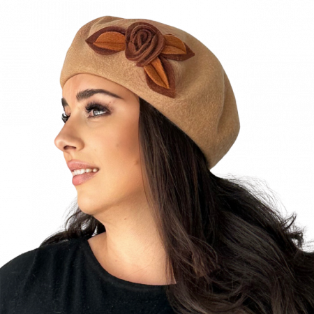 Caciula de dama stil bereta bej 100% lana, marime universala  DN22.03.B04 Polonia [0]