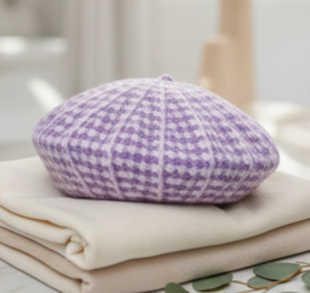 Caciula de dama stil bereta cu fular asortat, marime universala, culoare mov,  KDZ22.01-4005, Polonia [2]