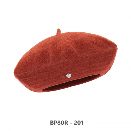Caciula de dama stil bereta SIA 100% lana, marime universala  BP80R.201 CARAMIZIU  made  Polonia [1]