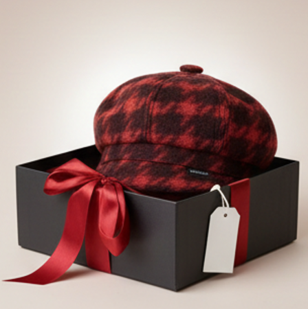 Caciula de dama stil bereta EMILIA cu cozoroc 100% lana, marime universala TTO22.01.TO18 Rabionek Polonia [2]