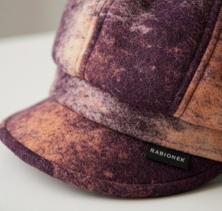 Caciula de dama stil bereta EMILIA cu cozoroc 100% lana  TTO22.01.T02 Rabionek Polonia [2]