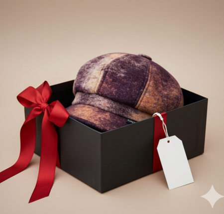 Caciula de dama stil bereta EMILIA cu cozoroc 100% lana  TTO22.01.T02 Rabionek Polonia [1]