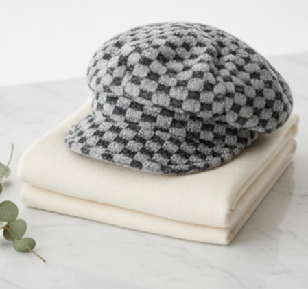 Caciula de dama stil bereta EMILIA cu cozoroc 100% lana  TTO22.01.TO29 Rabionek Polonia [1]