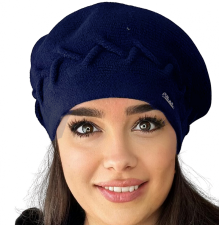 Caciula de dama stil bereta, marime universala, culoare bleumarin  BELLA [0]