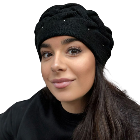 Fashion - Caciula de dama stil bereta, marime universala, culoare negru, BELLA