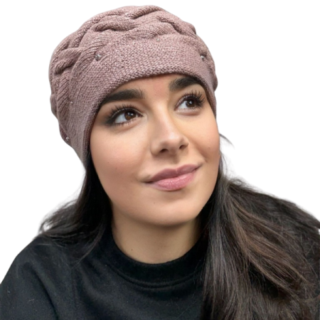 Imbracaminte femei - Caciula de dama stil bereta, marime universala, culoare roz, BELLA