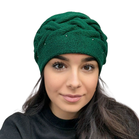 Caciula de dama stil bereta, marime universala, culoare verde, BELLA [1]