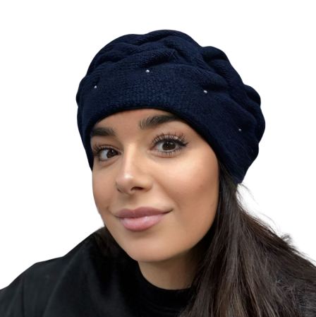 Caciuli si palarii dama - Caciula de dama stil bereta, marime universala, culoare verde, BELLA