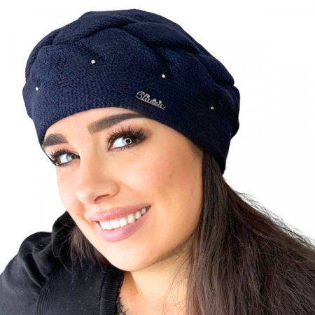 Caciula de dama stil bereta model SORANA, marime 58-60, culoare bleomarin [0]