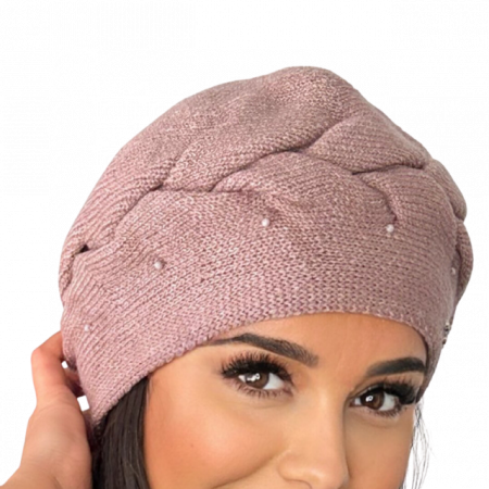 Caciula de dama stil bereta model SORANA, marime universala, culoare ROZ [2]