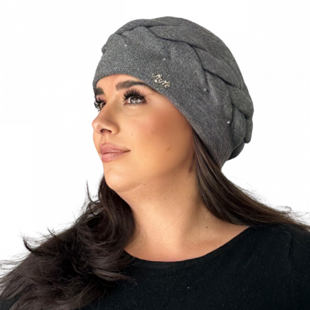 Caciula de dama stil bereta model SORANA, marime universala, culoare gri [1]