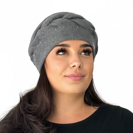 Caciula de dama stil bereta model SORANA, marime universala, culoare gri [2]