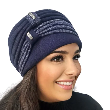 Caciula rafinata de dama Amalia din angora, marime universala, captuseala din polar, culoare bleomarin  AMB121 [6]
