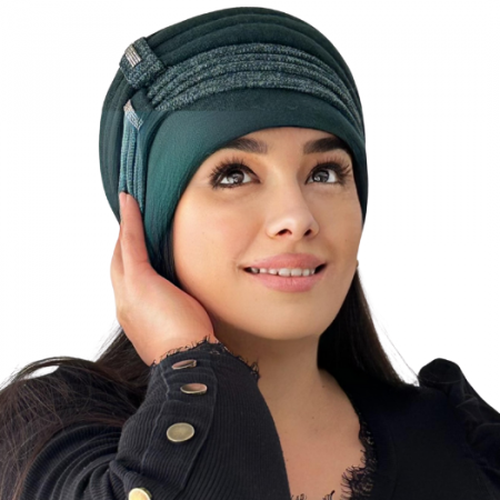 Caciula rafinata de dama Amalia din angora, marime universala, captuseala din polar, culoare verde  AMB121V [2]