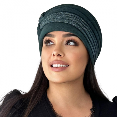 Caciula rafinata de dama Amalia din angora, marime universala, captuseala din polar, culoare verde  AMB121V [3]