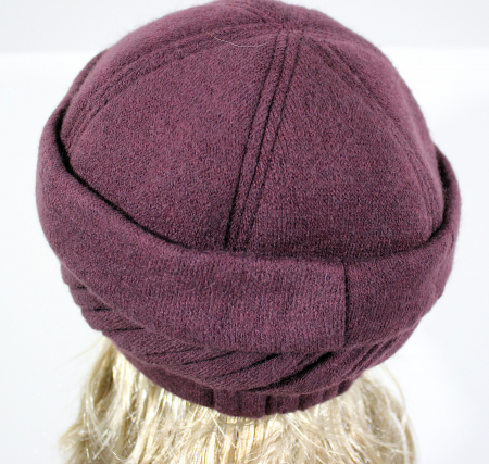 Caciula rafinata de dama EVVA din angora, marime universala, captuseala din polar, culoare  Mov inchis [2]