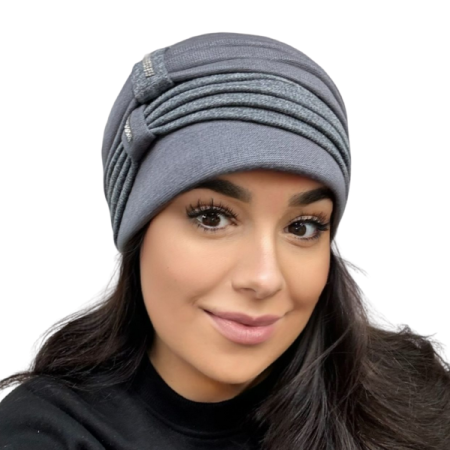 Caciula rafinata de dama Amalia din angora, marime universala, captuseala din polar, culoare  roz pudra AMR117 [1]