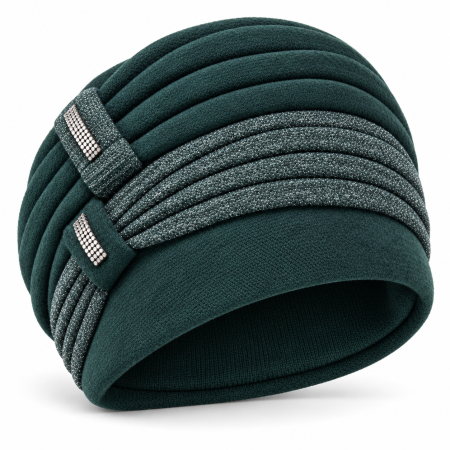 Caciula rafinata de dama Amalia din angora, marime universala, captuseala din polar, culoare verde  AMB121V [2]