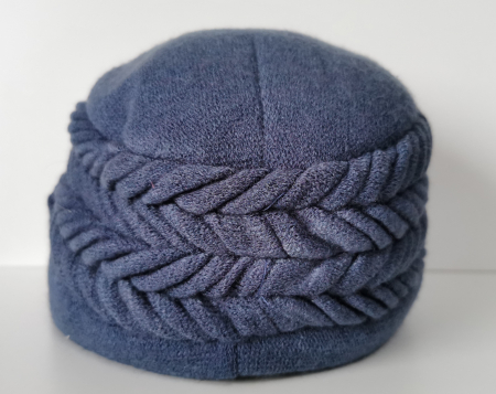 Caciula rafinata de dama Aniela din angora, culoare albastru, marime universala [2]