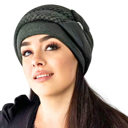 Caciula eleganta de dama Ema din angora, marime  58-69 universala, culoare verde [3]