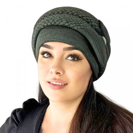 Fashion - Caciula eleganta de dama Ema din angora, marime  58-69 universala, culoare verde