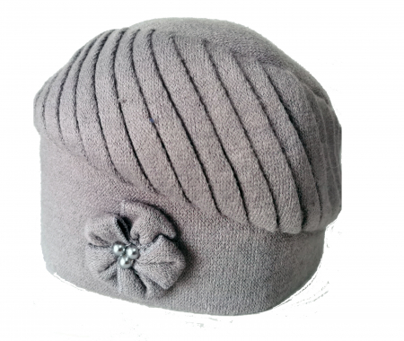 Caciula rafinata de dama Luisa din angora, culoare gri, marime universala [1]