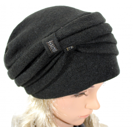 Caciula rafinata de dama PALOMA, marime universala, captuseala, culoare  neagra PALM115 [1]