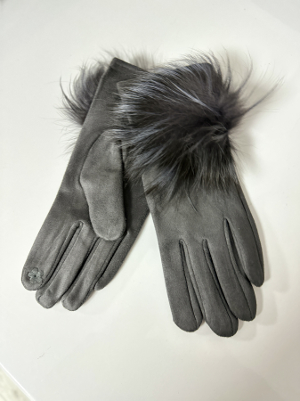 Cadoul perfect de Crăciun - Eșarfă de damă din cashmere cu lână și vâscoză,și mănuși din material textil, catifelat, bleumarin [1]