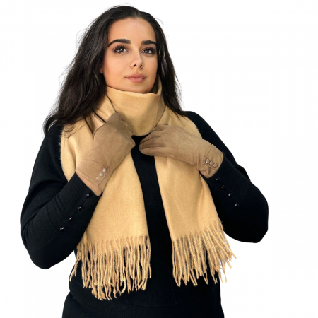 Cadoul perfect de Crăciun - set 2in1 cu manusi si esarfa femei 1-5701 maro [1]