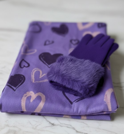 Cadoul perfect de Crăciun - set 2in1 cu manusi si esarfa femei 2228.03 mov [2]