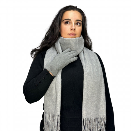 Cadoul perfect de Crăciun - set 2in1 cu manusi si esarfa femei 1-5701 gri [1]