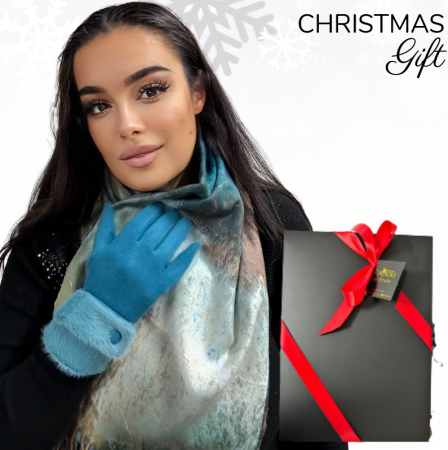 Cadoul perfect de Craciun set 2in1 cu manusi si esarfa foarte groasa si calduroasa 2523.07.02 [1]