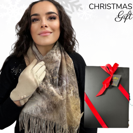 Cadoul perfect de Craciun set 2in1 cu manusi si esarfa foarte groasa si calduroasa 2523.07.05 [1]