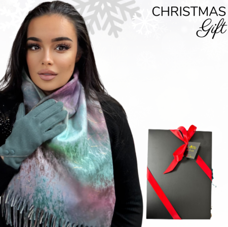 Cadoul perfect de Craciun set 2in1 cu manusi si esarfa foarte groasa si calduroasa 2523.07.01 [1]