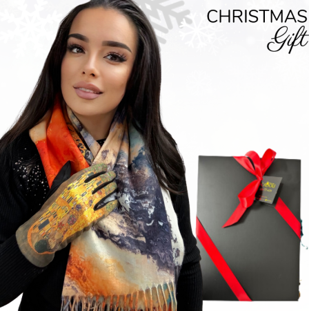 Cadoul perfect de Craciun set 2in1 cu manusi si esarfa groasa si calduroasa 25613.01 [1]