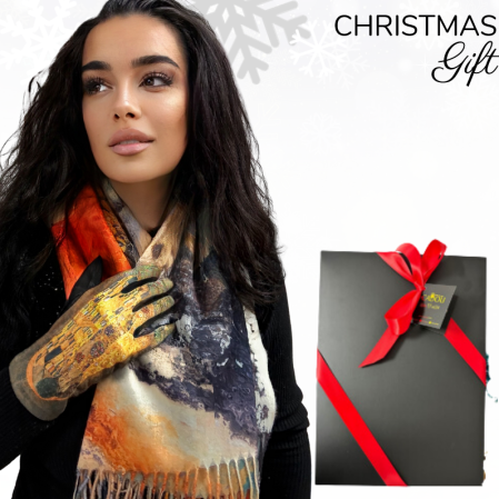 Pachete si seturi cadou femei - Cadoul perfect de Craciun set 2in1 cu manusi si esarfa groasa si calduroasa 25613.01