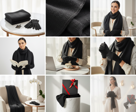 Cadoul perfect de Crăciun - set 2in1 pentru femei  5709 negru [4]