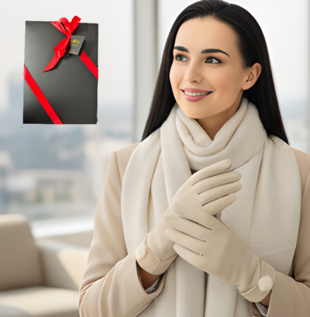 Pachete si seturi cadou femei - Cadoul perfect de Crăciun - set 2in1 pentru femei  5708bej