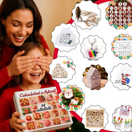 Calendarul de advent - Magia Sarbatorilor de Craciun cu  14 activități copii- varianta standard