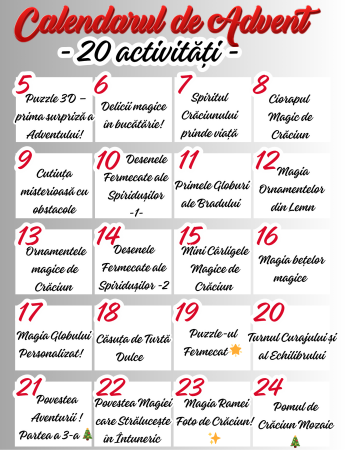 Calendarul de advent - Magia Sarbatorilor de Craciun cu  20 activități copii SilverBox [2]