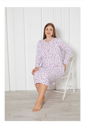 Pijamale de dama groase - Camasa de noapte serie mare  battal Material Bumbac, Lux, BERF1137