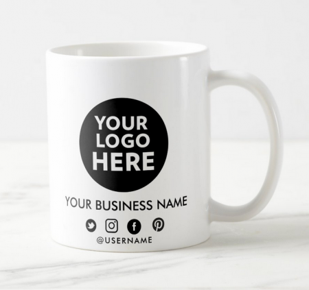 Cadouri aniversare - Cana personalizata cu logo  pentru companii printat pe ambele părți LOGO221