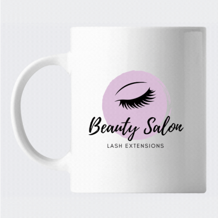 Cani personalizate copii - Cana personalizata cu logo  si cod QR pentru Saloane cu Extensii de Gene, Lash Artist  LOGO227