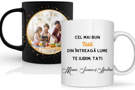 Cadouri aniversare - Cana personalizata cu poza si text pentru cel mai bun tata CPF115_14