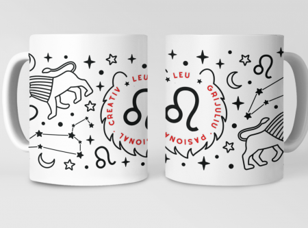 Cadouri aniversare - Cana zodiac LEU personalizata cu text poze sau mesaj ZOD115