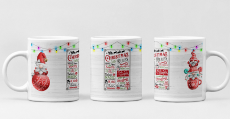 Cană personalizata Christmas Rules cu tematica de Craciun [1]
