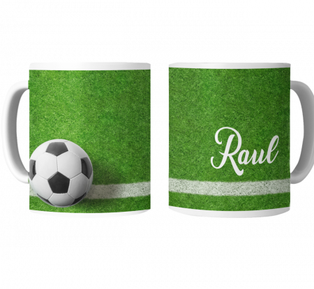 Cadouri pentru Tata - Cană personalizată fotbal cu poză și nume sau text CPF10005