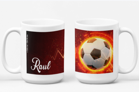 Cană personalizată fotbal cu poză și nume sau text CPF10008 [2]