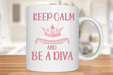 Căni personalizate de Crăciun - Cana personalizată Keep Kalm and BE A DIVA