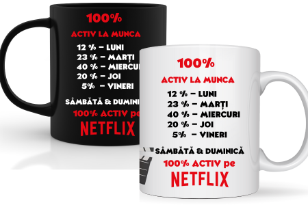 Cadouri aniversare - Cana personalizata  pentru fanii Netflix 3039